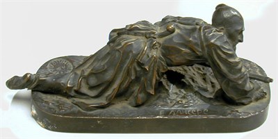 Lot 593 - Russian Bronze Sculpture Depicting a crawling...