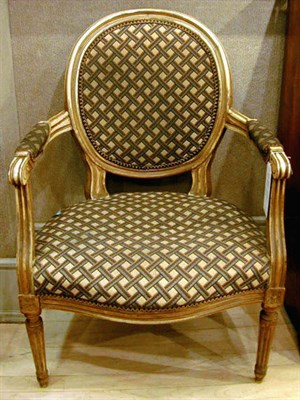 Lot 436 - Set of Four Louis XV Style Upholstered Armchairs