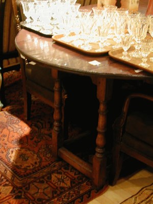 Lot 472 - Jacobean Style Oak Drop-Leaf Dining Table