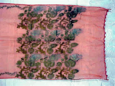 Lot 1017 - Gallenga Peach Chiffon Stole 1920s Stenciled...