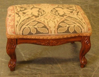 Lot 113 - Louis XV Style Fruitwood Upholstered Footstool