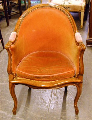 Lot 118 - Louis XV Style Fruitwood Upholstered Armchair