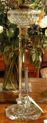 Lot 279 - Cut Glass Banquet Lamp