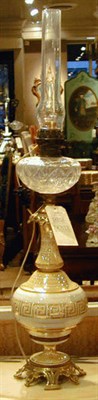 Lot 319 - Pair of Glass and Brass Lamps