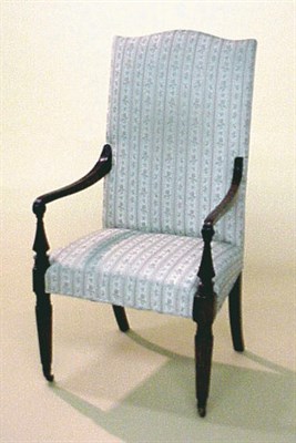 Lot 271 - Federal Mahogany Lolling Chair The shaped...