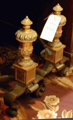 Lot 461 - Pair of Louis XV Style Bronze Andirons