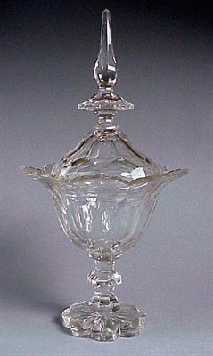 Lot 417 - Pair of Irish Colorless Glass Covered Compotes