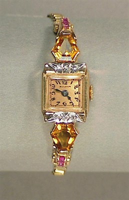 Lot 478 - Lady's Gold, Diamond, Citrine and Ruby...