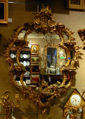 Lot 323 - Continental Rococo Style Gilt-Wood Mirror 19th...
