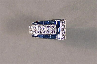 Lot 616 - Lady's Art Deco Diamond and Sapphire Ring...