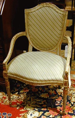 Lot 538 - Regency Style Painted Shield-Back Armchair