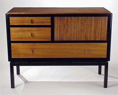 Lot 237 - Dunbar Mahogany and Walnut Server With tambour...