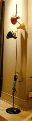 Lot 202 - Painted Metal Floor Lamp The red, yellow and...