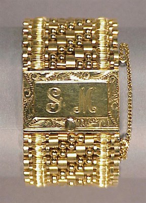 Lot 407 - Gold Bracelet 14 kt. yellow gold, the flexible...