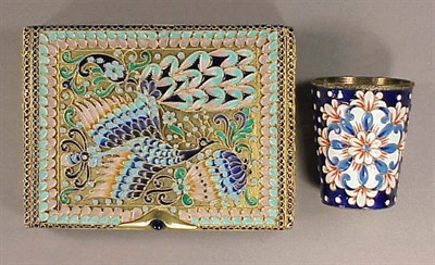 Lot 419 - Russian Enamel Cigarette Box Of rectangular...