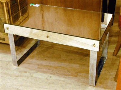 Lot 79 - Chrome and Mirror Low Table Of rectangular...