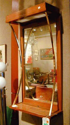 Lot 264 - Brass and Walnut Hanging Mirror Herman Miller...