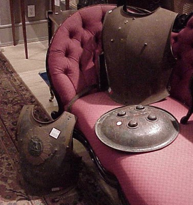 Lot 244 - Group of Four Cast Metal Armor Articles