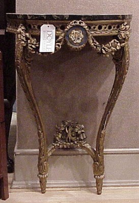 Lot 449 - Pair of Louis XIV Style Marble Top Gilt-Wood...