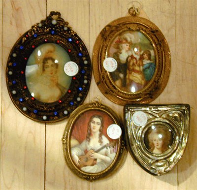 Lot 303A - Group of Miniature Portraits Approximately...