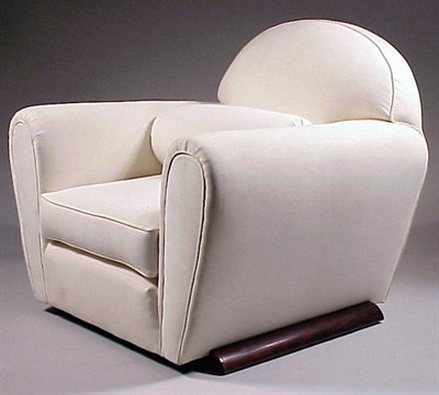 Lot 102 - Pair of Art Deco Armchairs Each with white...