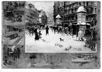 Lot 40 - Felix Buhot L'HIVER A PARIS...