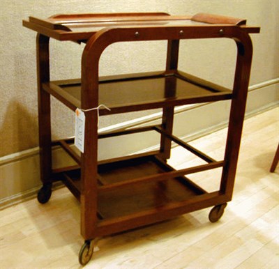 Lot 113 - Art Deco Oak Serving Cart With removable tray...