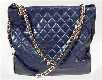 Lot 986 - Chanel Quilted Black Leather Tote 1990s With...
