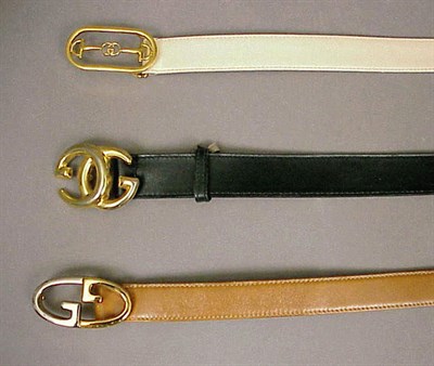Lot 1015 - Three Gucci Belts Comprising one beige with...