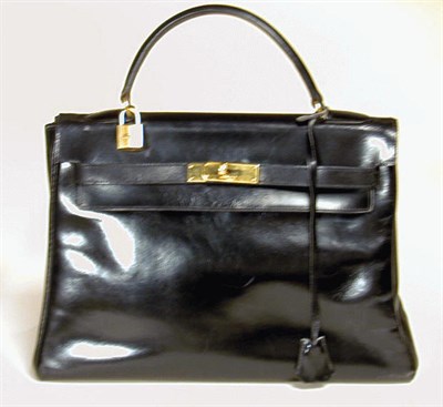 Lot 998 - Hermes Black Calf Kelly Bag Early 1960s With...
