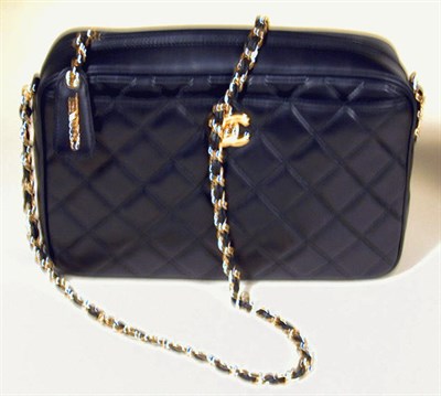 Lot 985 - Chanel Black Quilted Leather Shoulder Bag With...