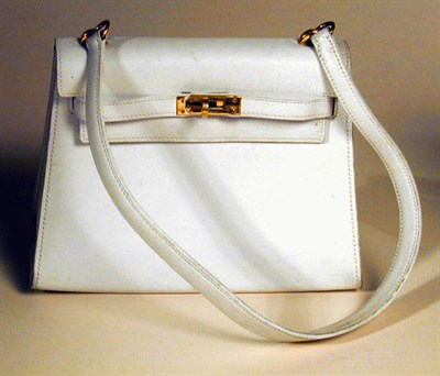 Lot 996 - Hermes Bone White Mini Kelly Bag 1960s With...