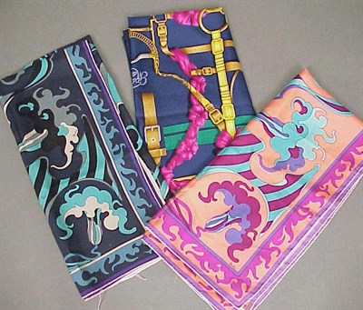 Lot 1004 - Pucci and Hermes Scarves 1960s and 80s...