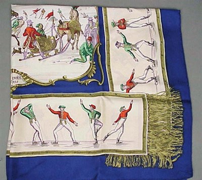 Lot 1005 - Hermes Scarf Les Plaisirs du Froid 1970s Silk...