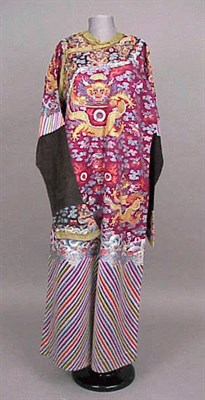 Lot 1185 - Embroidered Dragon Robe Chinese, late...