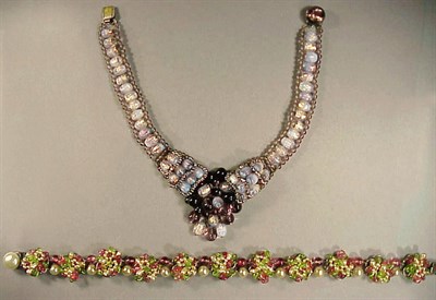 Lot 187 - Two Beaded Choker Necklaces French, possibly...