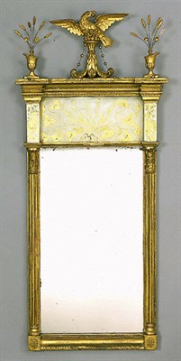Lot 212 - Federal Gilt-Wood Looking Glass The eagle...
