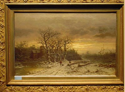 Lot 22 - E. Eduard French, 19th century WINTER SCENE...