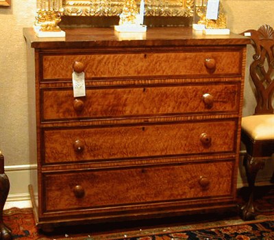 Lot 352 - Late Federal Bird's-Eye Maple Inlaid Chest of...