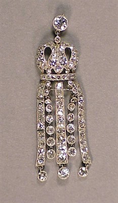 Lot 555 - Old Mine Diamond Pendant Platinum, designed as...