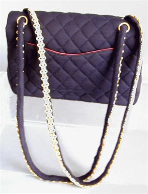 Lot 984 - Chanel Custom Quilted Black Jersey Handbag...