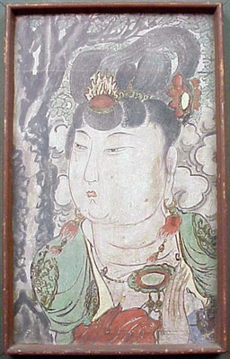 Lot 180 - Chinese Fresco Section of the Head of a Female...