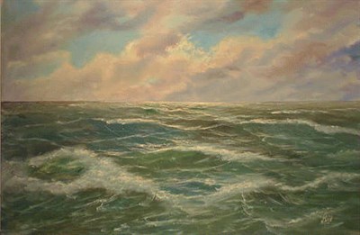 Lot 2 - Berk Dutch, b. 1915 OCEAN WAVES Signed Berk...