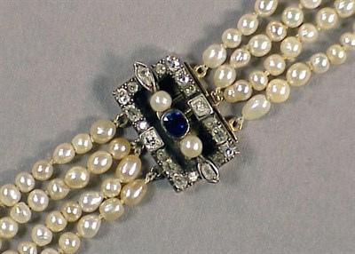 Lot 541 - Natural and Cultured Pearl Necklace The four...