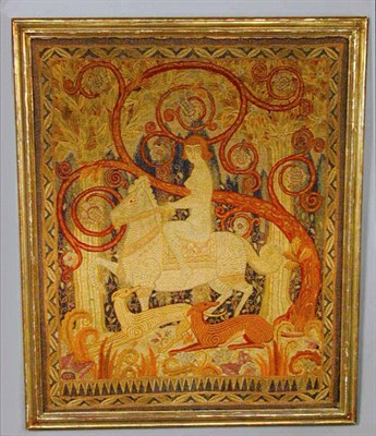 Lot 366 - Framed Wool and Linen Needlework Picture Mary...