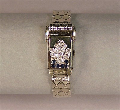 Lot 458 - Lady's Gold Retro Wristwatch 14 kt. white gold,...