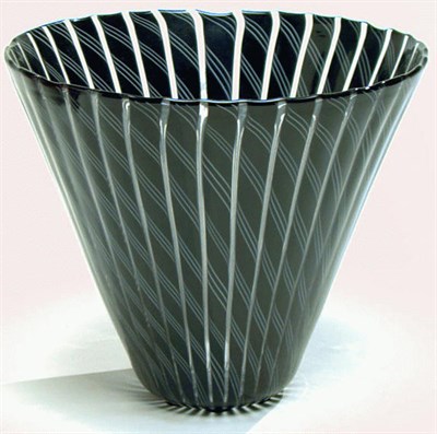 Lot 334 - Italian Glass Vase Of flaring circular form,...