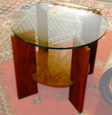 Lot 255 - Art Deco Fruitwood and Glass Low Table