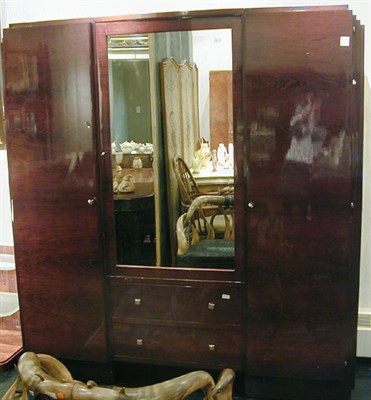 Lot 162 - Art Deco Rosewood Armoire With a center...