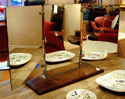 Lot 81 - Art Deco Mahogany Three-Fold Dressing Table...